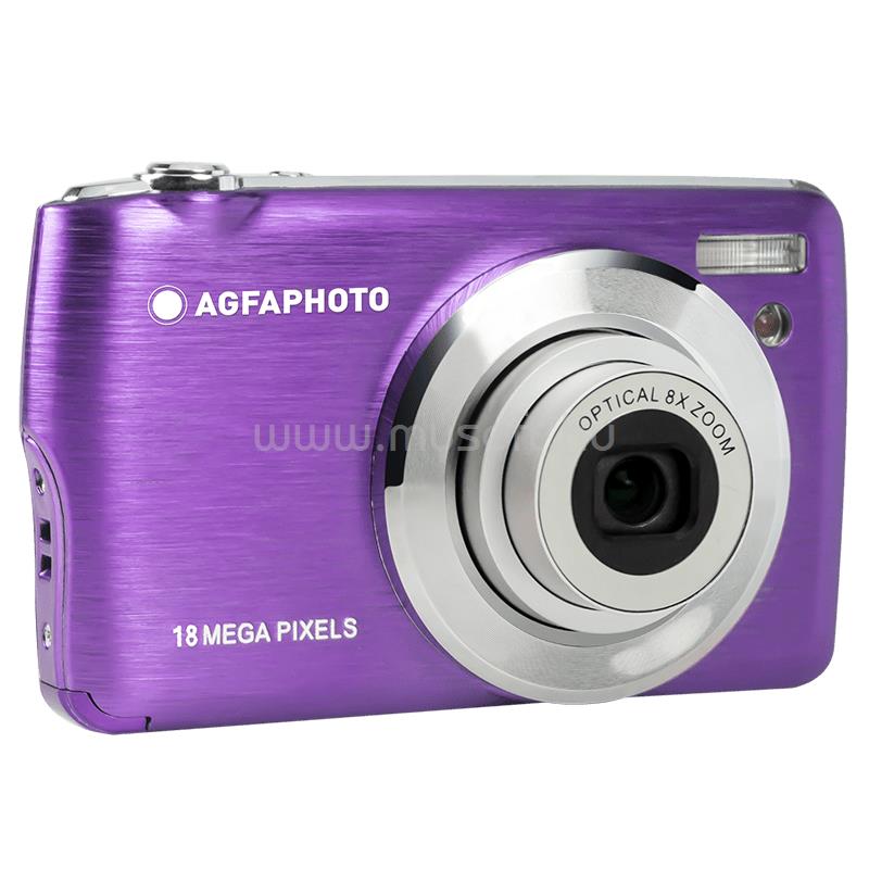 AGFAPHOTO Kompakt lila fényképezőgép -18 MP-8x Optikai zoom-Lítium akkumulátor +16gb SD kártya + táska