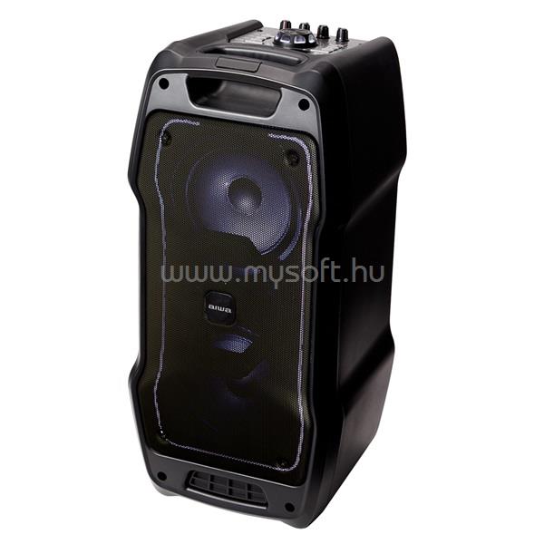 AIWA KBTUS-400 vezetékes mikrofonnal Bluetooth hordozható party hangszóró (fekete)