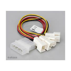 AKASA 4pin Molex - 4x 3pin ventilátor kábel - 15cm AK-CB001 small