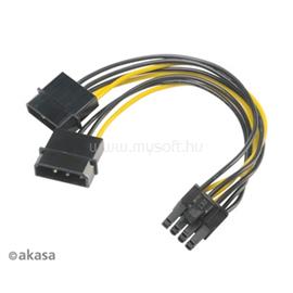 AKASA ADA 4pin Molex - 6+2pin PCIe adapter - 15cm - AK-CBPW20-15 AK-CBPW20-15 small