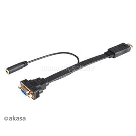AKASA HDMI - VGA + 3,5mm audio jack - 20cm AK-CBHD18-20BK small