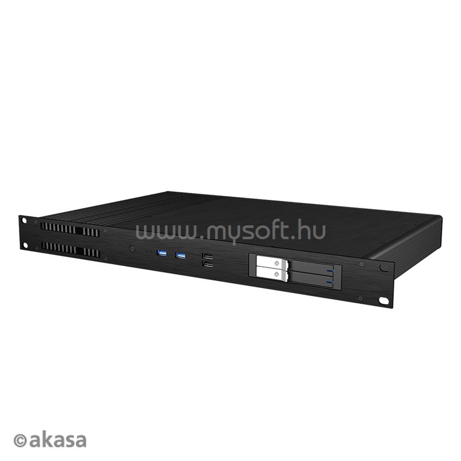 AKASA Galileo TU1 Plus A-ITX52-M1B Fekete (Táp nélküli) mini-ITX ház