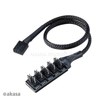 AKASA KAB - Flexa FP5 - 4pin Molex - 5x 4pin PWM ventilátor kábel - 45cm - AK-CBFA08-30BK