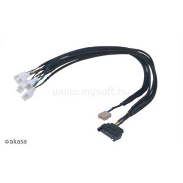 AKASA KAB Flexa FP5S - SATA - 5x 4pin PWM ventilátor kábel - 45cm - AK-CBFA07-45