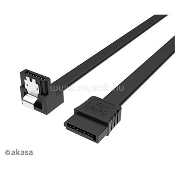 AKASA KAB Super slim SATA3 kábel - 50cm jobbra elforgatott - fekete - 50cm - AK-CBSA09-05BK