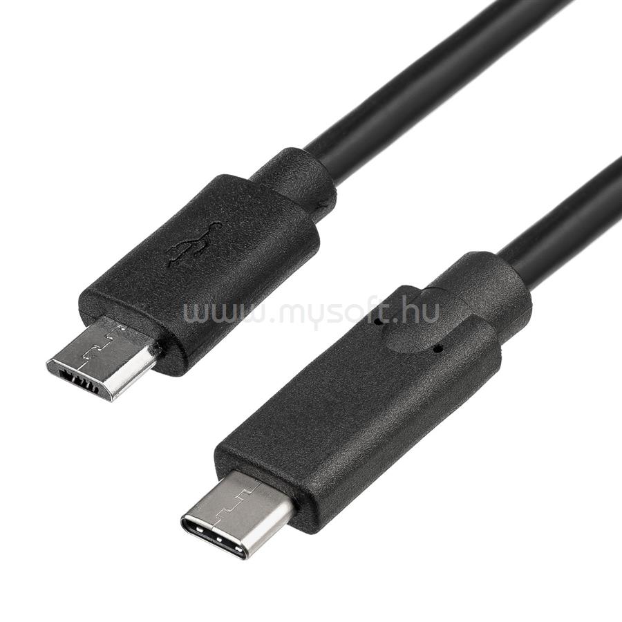 AKYGA AK-USB-16 Cable micro USB B m / USB type C m ver. 2.0 1.0m