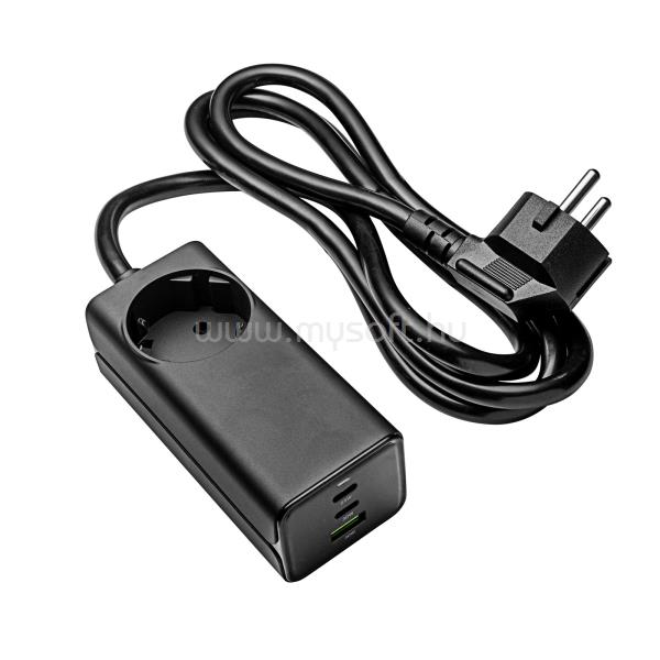 AKYGA Töltő AK-CH-21 AC 230V + USB-A + 2x USB-C PD 5-20V / max. 5A 65W