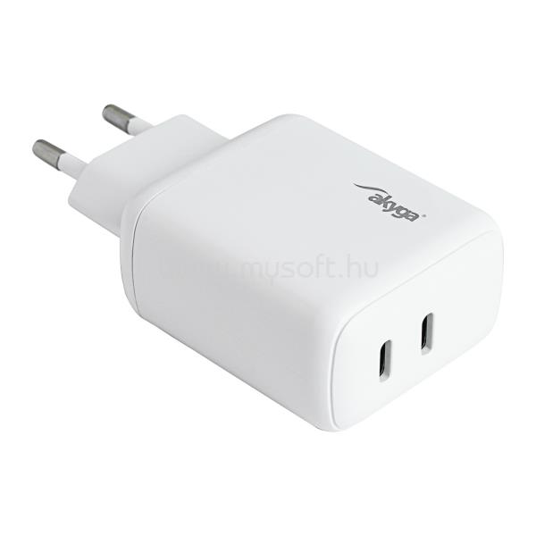 AKYGA USB Töltő 2x USB-C PD 5-12V / max. 3A 40W Quick Charge 3.0