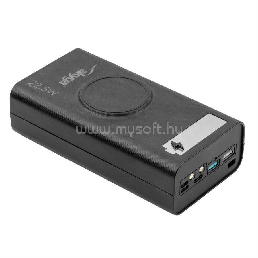 AKYGA Power Bank tok 12x Li-Ion 18650 vezeték nélküli töltő QIQC4+ PD 22,5 W (AK-BC-05)