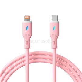 AKYGA USB type C / Lightning 30W Szilikon kábel 1m rózsaszín (AK-USB-71) AK-USB-71 small