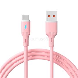 AKYGA USB type C / USB A Szilikon kábel 1m rózsaszín (AK-USB-61) AK-USB-61 small