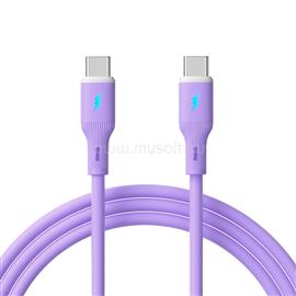 AKYGA USB type C / USB type C 60W Szilikon kábel 1m lila (AK-USB-70) AK-USB-70 small