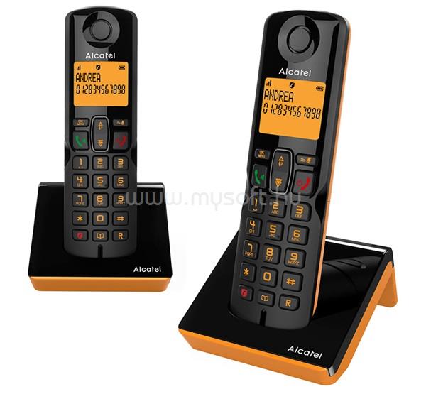 ALCATEL S280 DUO telefon készülék vezeték nélküli, DECT, FEKETE/NARANCSSÁRGA