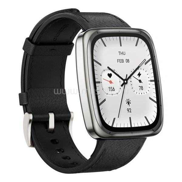 AMAZFIT Active 2 Square Permium NFC bőr szíjas okosóra (fekete)