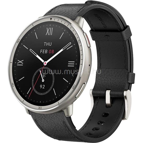 AMAZFIT Active 2 NFC bőr szíjas okosóra (fekete)
