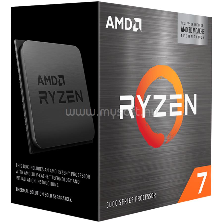 AMD Ryzen 7 5800X3D (8 Cores, 96MB Cache, 3.4 up to 4.5GHz, AM4) Dobozos, hűtés nélkül, nincs VGA