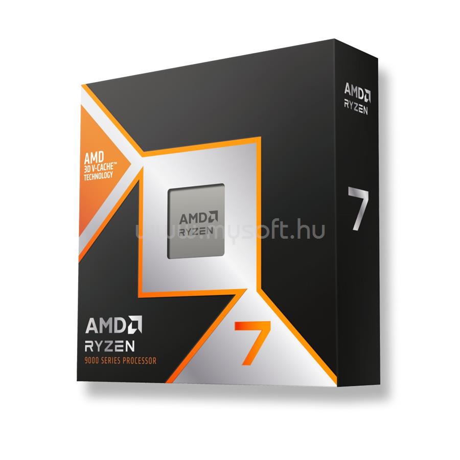 AMD Ryzen 7 9800X3D (8 Cores, 96MB Cache, 4.7 up to 5.2GHz, AM5) Dobozos, hűtés nélkül