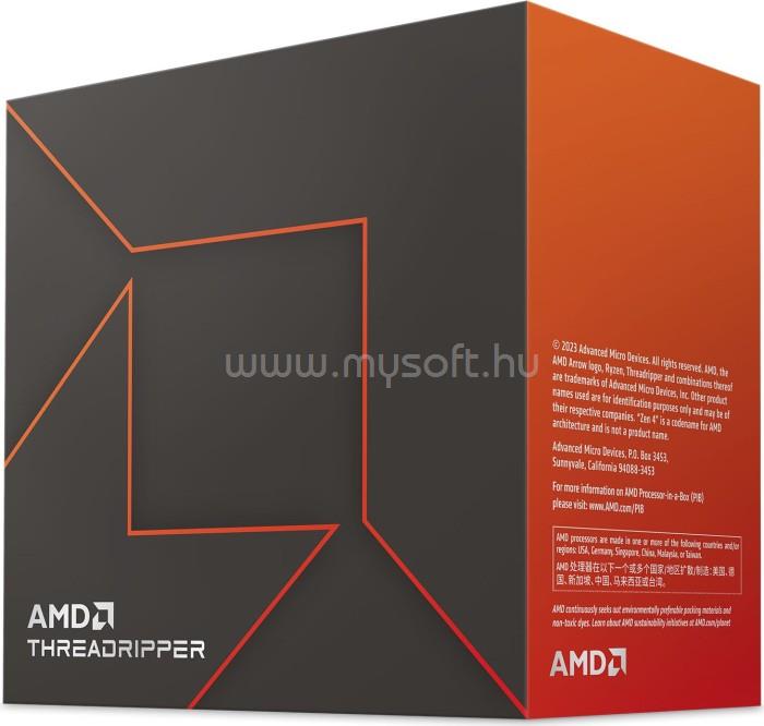 AMD Ryzen Threadripper 7970X (32 Cores, 128MB Cache, 4.0 up to 5.3 GHz, sTR5) Dobozos, hűtés nélkül, nincs VGA