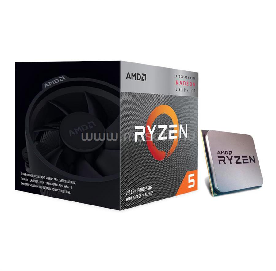AMD Ryzen 5 3400G (4 Cores, 4MB Cache, 3.7 up to 4.2GHz, AM4) Dobozos, hűtéssel