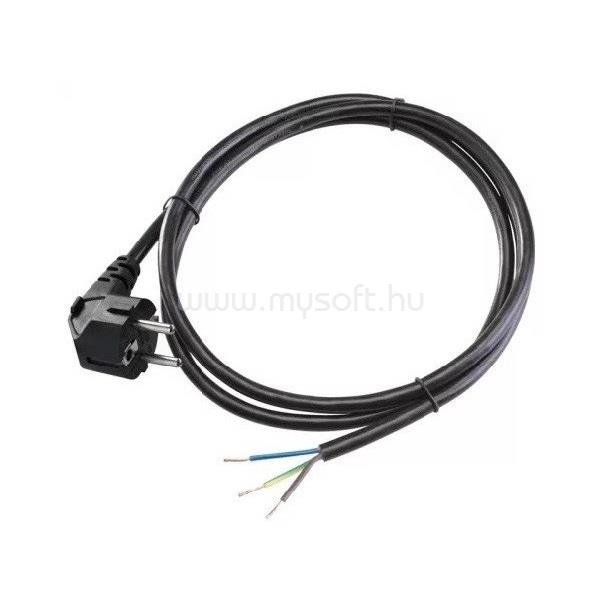 ANCO 0489 H05VV-F 10A 250V 3x1.0 mm2 3m fekete szerelhető MT flexo kábel dugvillával