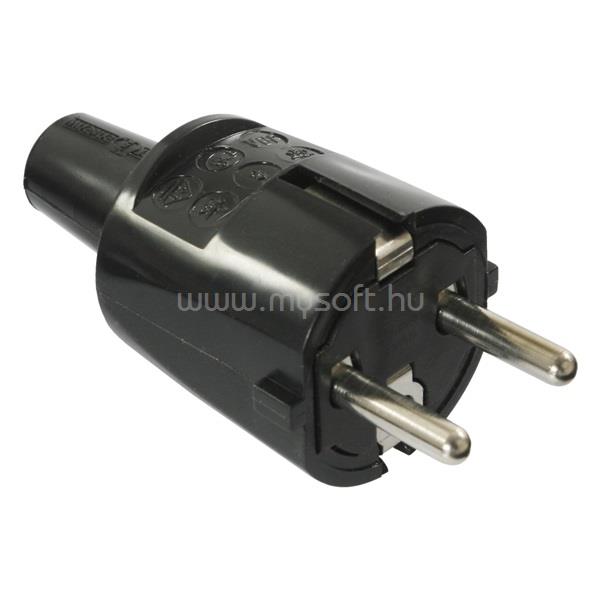 ANCO 321211 16A 250V IP20 fekete földelt PVC dugó vezeték védővel