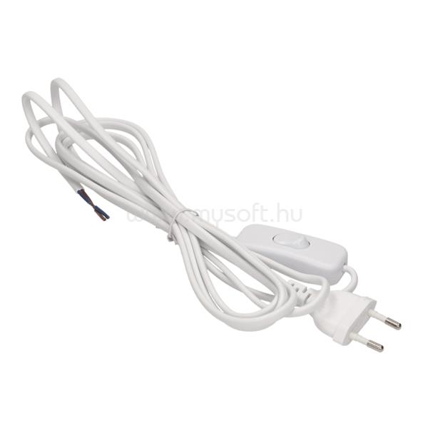 ANCO 321333 H03VV H2-F 2,5A 250V 2X0,75mm2 2m fehér vezeték zsinórközi kapcsolóval