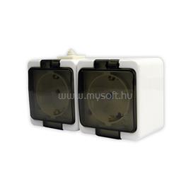ANCO 321346 Junior átlátszó csapófedeles IP44 fehér 2-es földelt dugaszolóaljzat ANCO_321346 small