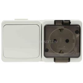 ANCO 321350 Junior falon kívüli IP44 vízszintes fehér kapcsoló + dugalj ANCO_321350 small