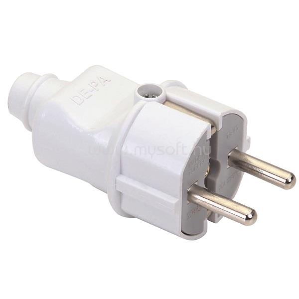 ANCO 321723 16A 250V fehér földelt dugó középső bevezetéssel