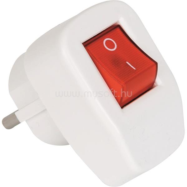 ANCO 321728 16A 250V fehér lengő dugvilla kapcsolóval