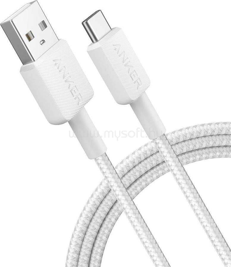 ANKER 322 USB-A - USB-C töltőkábel 0.9m fehér (A81H5G21)