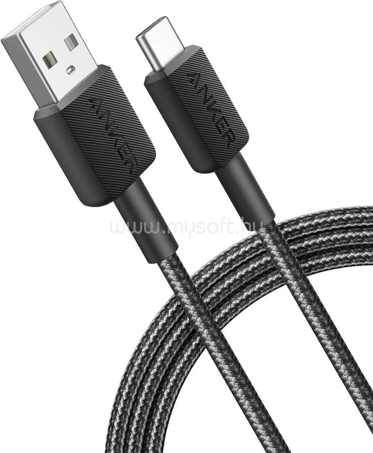 ANKER 322 USB-A - USB-C töltőkábel 1.8m fekete (A81H6G11)
