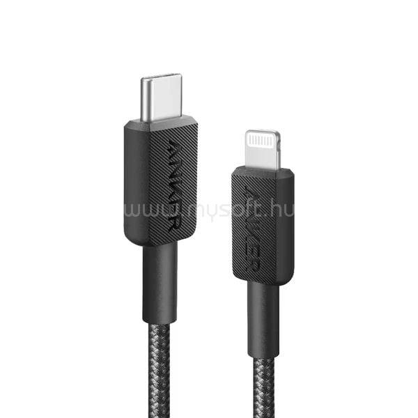 ANKER 322 USB-C - Lightning töltőkábel 0.9m fekete (A81B5G11)