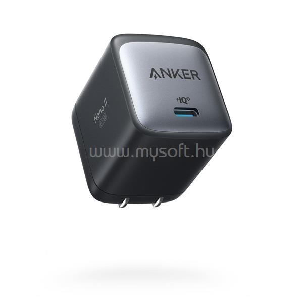 ANKER PowerPort Nano II Hálózati Töltő, 65W USB-C, fekete -  A2663G11