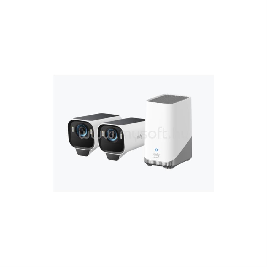 ANKER T88923W1 EUFYCAM S3 Pro Biztonsági Kamera Rendszer (2+1) 4K UHD, Beépített Napelem, BionicMind, kültéri
