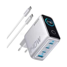 ANKER USB-A, 3xUSB-C hálózati töltő 140W + USB-C - USB-C kábel ezüstszínű (B2697G41) B2697G41 small