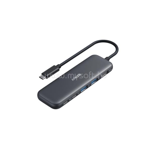 ANKER A8355H11 USB HUB, 322 5-in-1, USB-C Hub, 4K HDMI, 2xUSB-A, PD-IN 100W, USB-C 5Gbps (fekete)