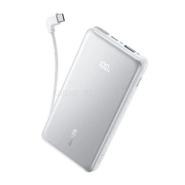 ANKER Zolo 10000mAh Power Bank beépített USB-C kábellel fehér (A110DH21)