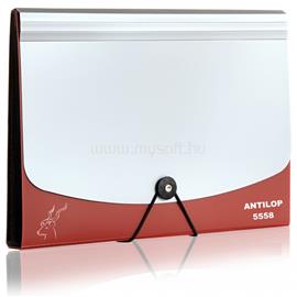 ANTILOP Irattartó mappa, harmonikamappa, 12 rekeszes, műanyag Antilop, bordó ANTILOP_A5558B small
