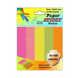 ANTILOP Jelölőcímke 15x50mm, 5x100lap papír, neon színek Antilop ANTILOP_52519 small