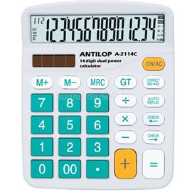 ANTILOP Számológép asztali 14 számjegy nagy, döntött kijelző kék gombok fehér száml, ap A-2114C ANTILOP_A2114C871 small