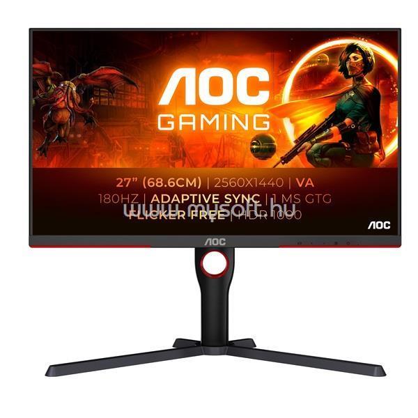 AOC Q27G3XMN/BK Gaming Monitor [BEMUTATÓ DARAB]