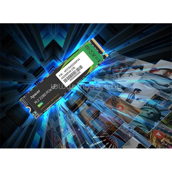 APACER SSD 1TB - AP1TBAS2280P4X-1 (AS2280 Series, Olvasás: 2100 MB/s, Írás: 1700 MB/s, M.2 PCI-E Gen. 3)