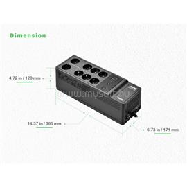 APC Back-UPS, 1050VA/600W Floor/Wall Mount, 230V, 8x Schuko CEE 7/3 outlets, USB Type A+C Port, User Replaceable Battery BE1050-GR small