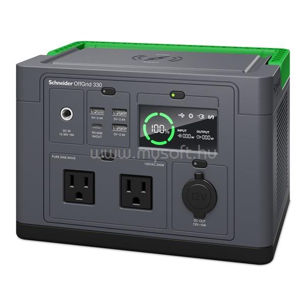 APC PPS330-GR OffGrid 330 332Wh Lítium-ion 230V hordozható akkumulátor állomás
