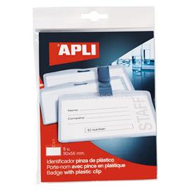 APLI Névkitűző, 90 x 56 mm, csíptetővel, 5 db/csomag APLI APLI_69463 small