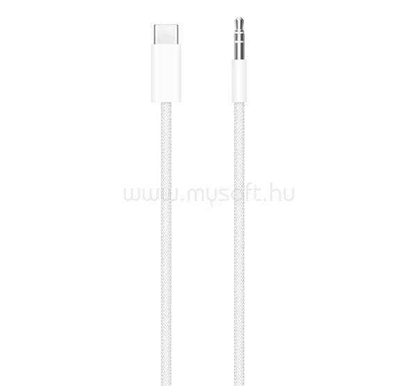 APPLE audió kábel (3.5mm jack - Type-C, 120cm, AUX, cipőfűző) FEHÉR