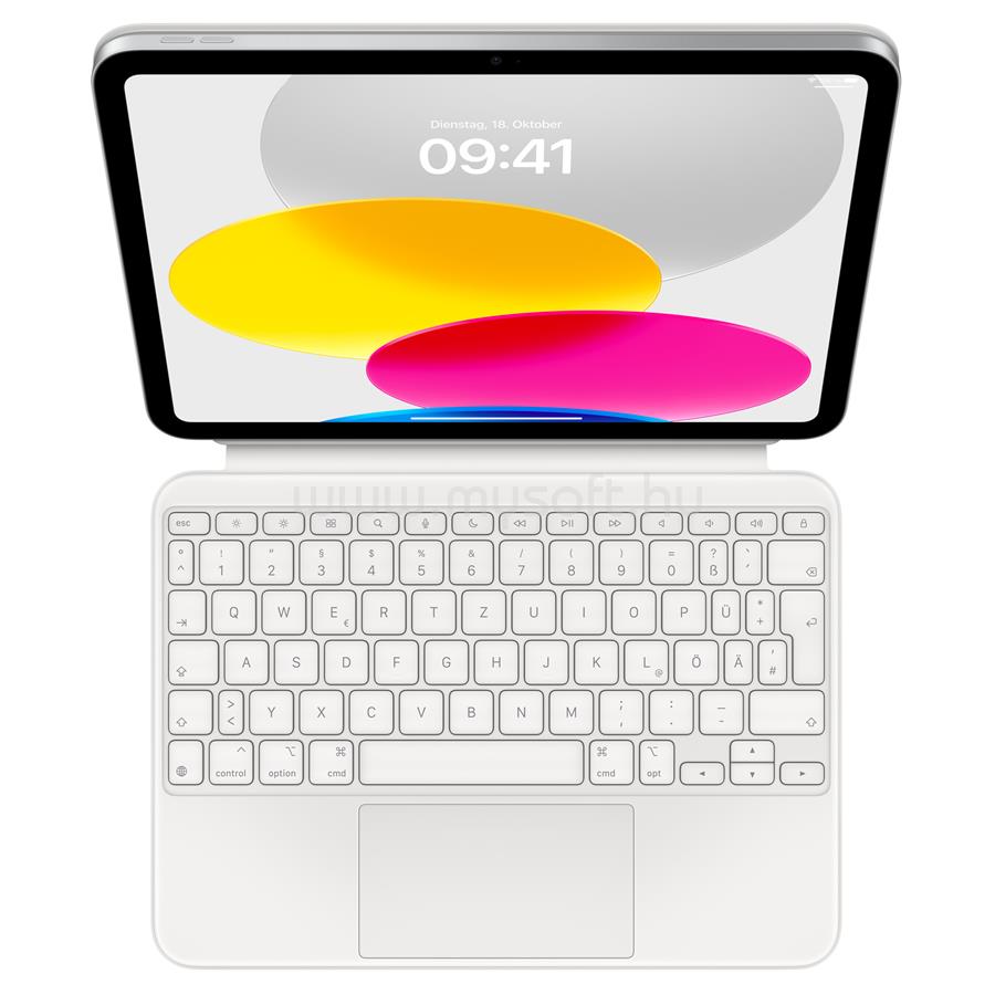 APPLE MAGIC KEYBOARD Folio billentyűzettok 10. generációs iPadhoz német lokalizáció (fehér)
