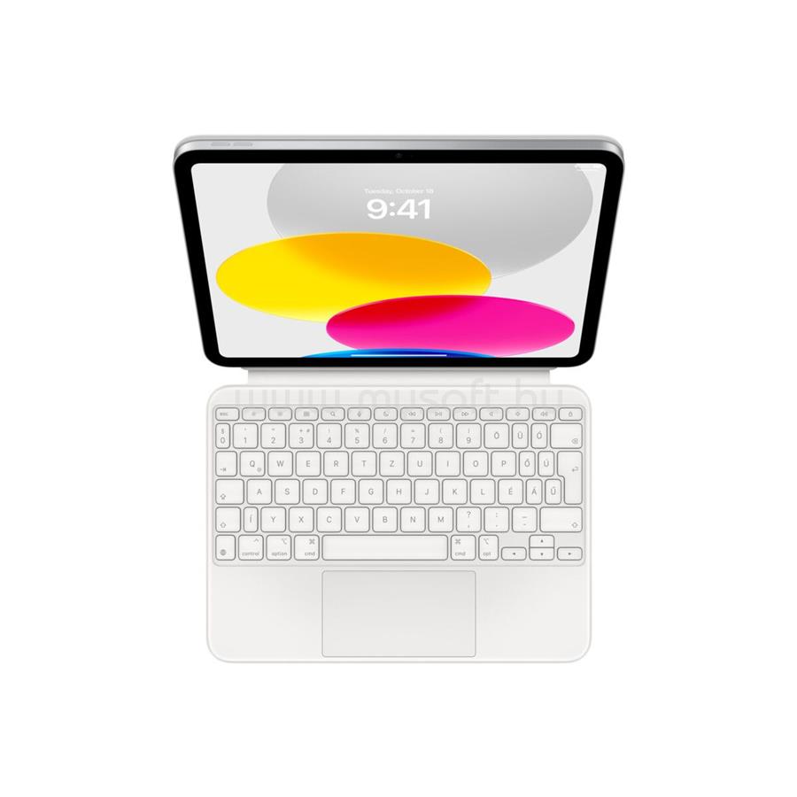 APPLE Magic Keyboard Folio A16 chipes és tizedik generációs iPadhez (magyar, fehér)