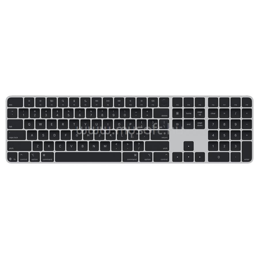 APPLE Magic Keyboard Touch ID-val és számbillentyűzettel Apple chipes Mac-modellekhez (USB-C) vezeték nélküli billentyűzet amerikai angol lokalizáció (fekete)